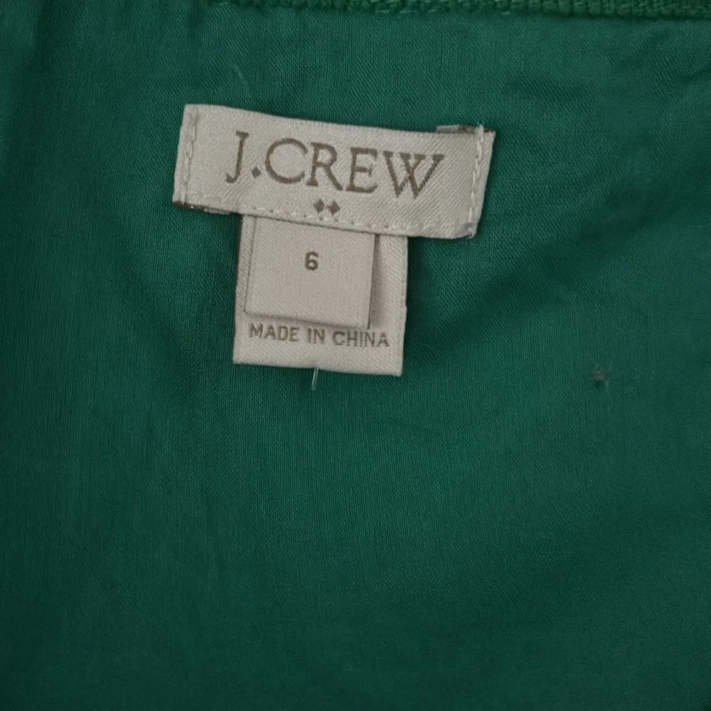 J. Crew Kelly Green Floral Embroidered Overlay Skirt